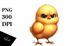 Funny Baby Chick Standing Watercolor Clipart Product Image 1