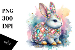 Colorful Pastel Bunny Diamonds PNG Product Image 1