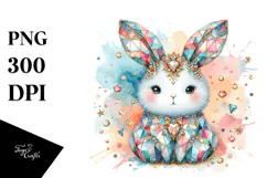 Colorful Pastel Bunny Diamonds PNG Product Image 1