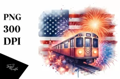 Vintage Oilish Subway Train | Sublimation Clipart Product Image 1