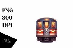 Vintage Oilish Subway Train | Sublimation Clipart Product Image 1