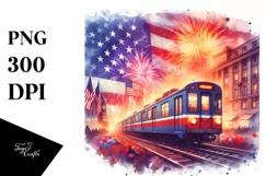 Vintage Oilish Subway Train | Sublimation Clipart Product Image 3