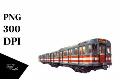 Vintage Oilish Subway Train | Sublimation Clipart Product Image 3