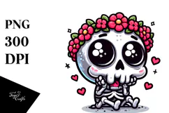 Cartoony Cute Skull, High-Res PNG Product Image 1