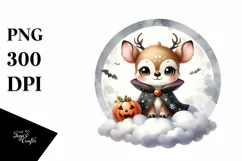 Cute Baby Deer with Halloween Costume, Transparent PNG Product Image 3