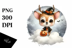 Cute Baby Deer with Halloween Costume, Transparent PNG Product Image 3