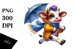 Running Baby Cow PNG Product Image 3