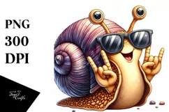 Detailed Whimsical Snail Sunglasses | Sublimation Clipart Product Image 1