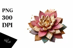 Abstract Stained Dahlia | Watercolor Clipart Product Image 3
