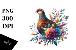 Vibrant Grouse Floral Clipart Product Image 1