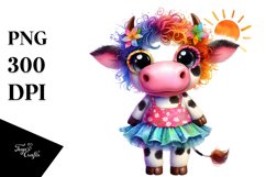 Crazy Baby Cow Summer Clipart Product Image 3