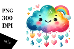 Smiling Watercolor Moon PNG Product Image 1