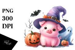 Cute Baby Pig Halloween PNG Product Image 1