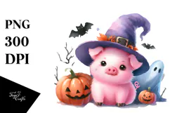 Cute Baby Pig Halloween PNG Product Image 1