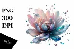 Glossy Anemone with Metalic Insertions PNG Product Image 3