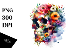 dFloral Skull Painting PNG Product Image 1