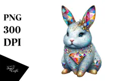 Diamond Bunny Made of Wood PNG Product Image 1