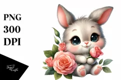 Easter Bunny Egg Flower, Clipart |T-shirt, Mug PNG Product Image 8