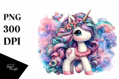 Cute Unicorn Beachwear Dreamy Nebula | Clipart Product Image 1