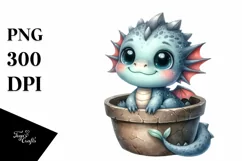 A Cute Baby Dragon Smiling in Recipient Clipart Product Image 3