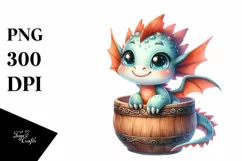 A Cute Baby Dragon Smiling in Recipient Clipart Product Image 3