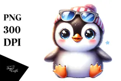 Adorable Baby Penguin, PNG Product Image 1
