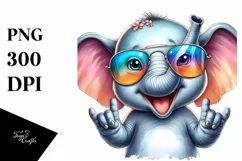 Funny Elephant Smiling Rocker Sign | Clipart Product Image 1