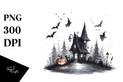 Simple Halloween Witch&#039;s Lair Watercolor Product Image 3