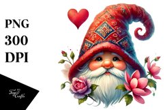 Detailed Valentines Gnome PNG Product Image 1