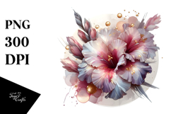 Abstract Gladiolus Round Wood Splash PNG Product Image 1