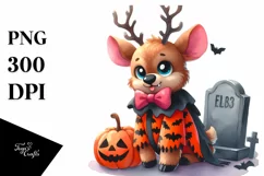 cute Baby Elk Halloween Grave | Sublimation | Clipart Product Image 1