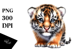 Digital Baby Tiger PNG Product Image 1
