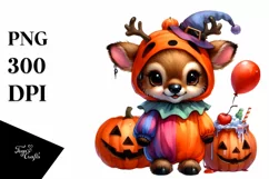 cute Baby Elk Halloween Pumpkin | Sublimation | Clipart Product Image 3