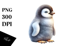 Baby Penguin with Big Eyes PNG Product Image 1