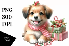 Cute Dog Watercolor PNG Product Image 1