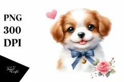 Cute Dog Watercolor PNG Product Image 1
