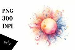 Colorful Abstract Pastel Sun | Sublimation | Clipart Product Image 3