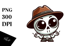 Cute Cartoon Skull with Sass, Vector Art PNG Product Image 1