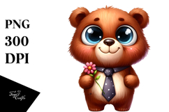 Funny Standing Bear with Tie | Sublimation | Clipart Product Image 1