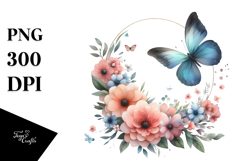 Modern Butterfly Flowers PNG Product Image 1