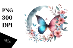 Modern Butterfly Flowers PNG Product Image 1