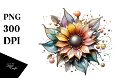 Sunflower with Metalic Insertions PNG Product Image 1