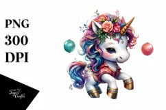 colorful Unicorn with Dance Floor PNG Product Image 3