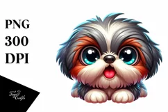 Colorful Cartoon Shih Tzu Clipart Product Image 3