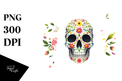 Colorful Spring Skull Painting, Transparent PNG Product Image 1