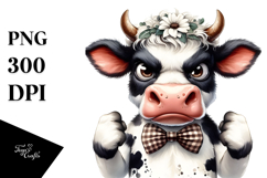 Quirky Highland Cow with Squirrel, PNG Product Image 1