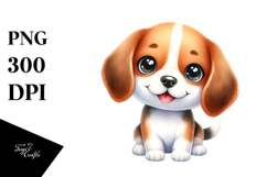 Watercolor Cute Beagle PNG Product Image 1