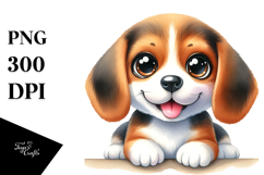Watercolor Cute Beagle PNG Product Image 1