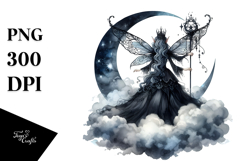 Gothic Fairy on a Cloud, Transparent PNG Product Image 1
