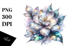 Shiny Abstract Gardenia with Metallic Insertions | Product Image 1